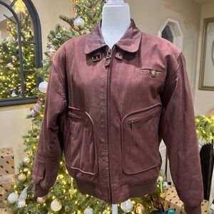 Women's Vintage Brown Leather Aviator Jacket